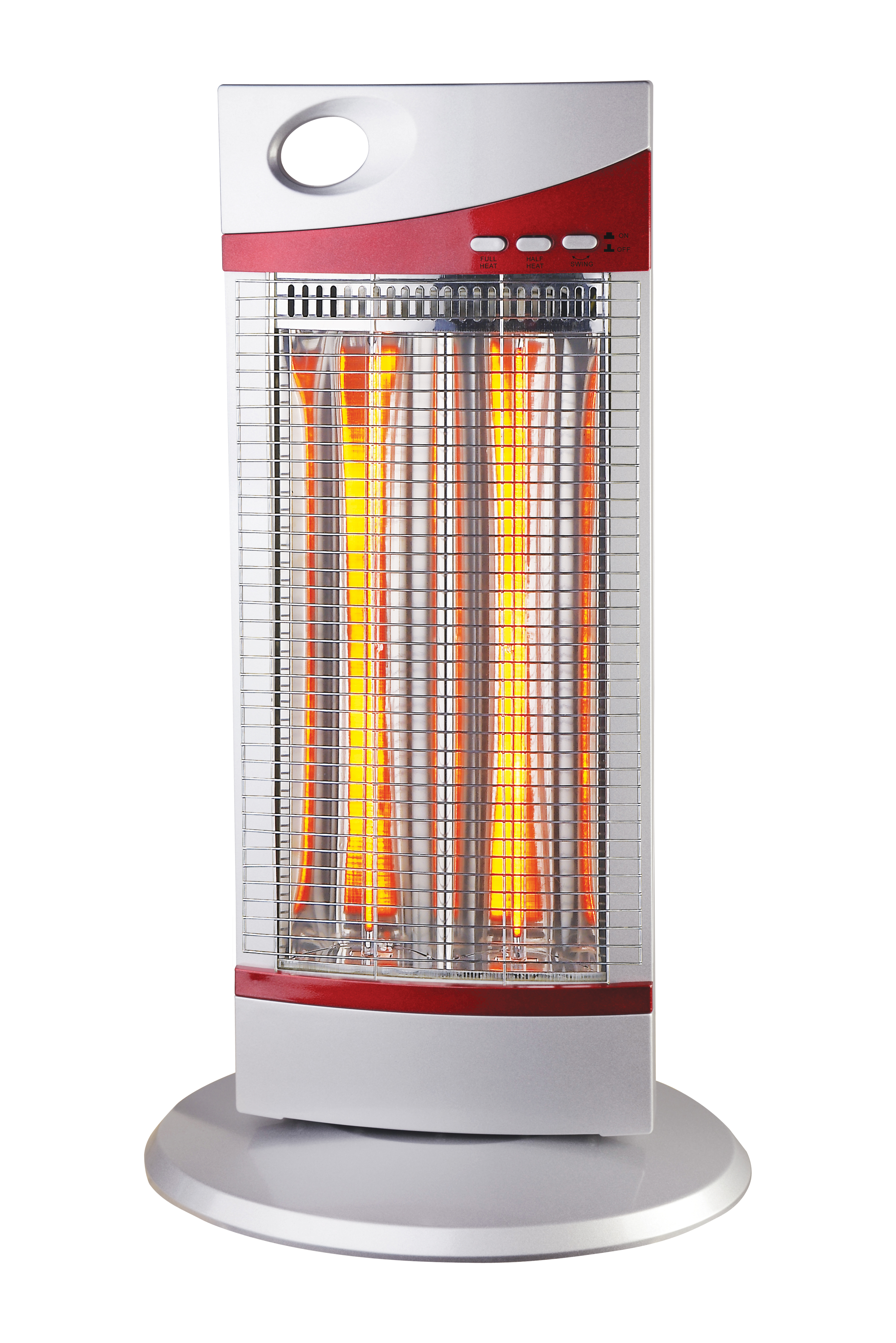 Stufa elettrica Rubin 600-1200W oscillante con elementi in carbonio bianco rosso