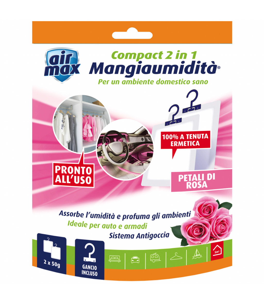 Assorbiumidità appendibile profumo petali di rosa 2x50g Air Max D0248