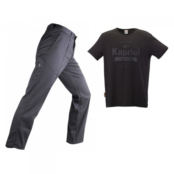 Set basic pantalone grigio + t-shirt nera misure M kapriol 89167