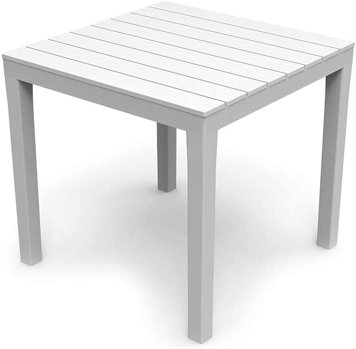 Tavolo da giardino quadrato Bali 78x78x72 cm bianco