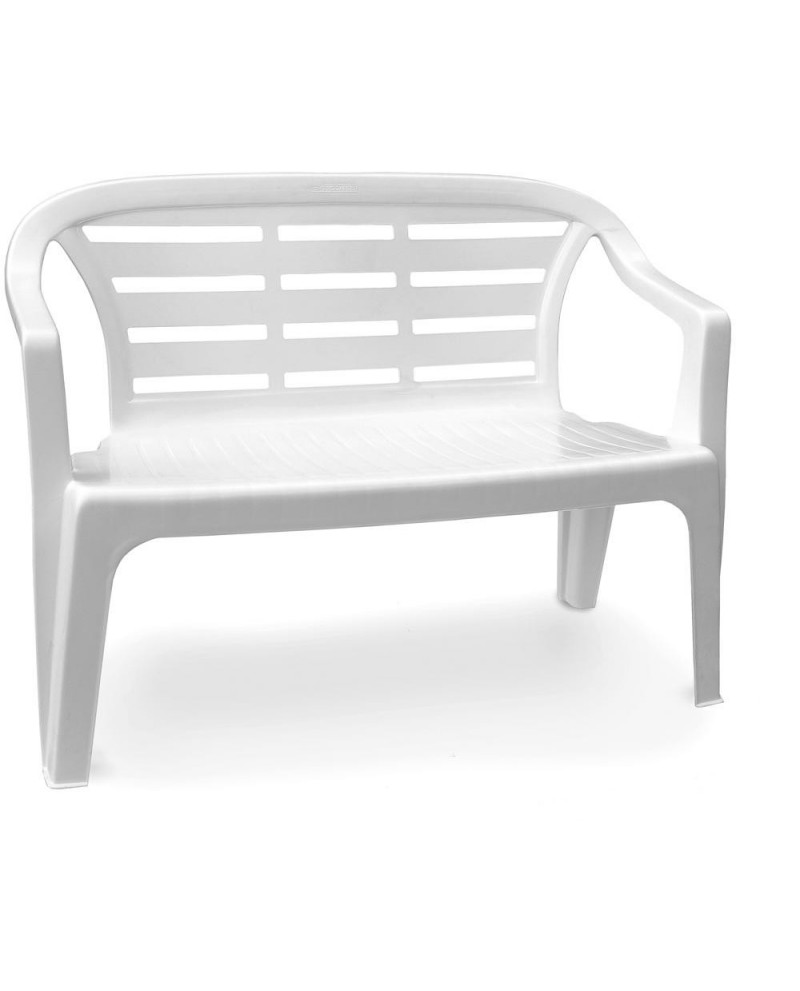 Panchina monoblocco per esterno Ipae Progarden Flores 114 x 55 x 82 cm bianca