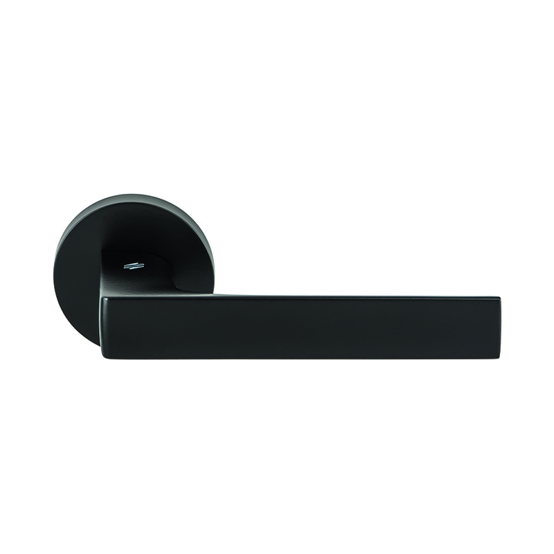Maniglia Colombo Robocinque con rosetta e bocchetta tonda diametro 45 mm nero satinato per porte da interni