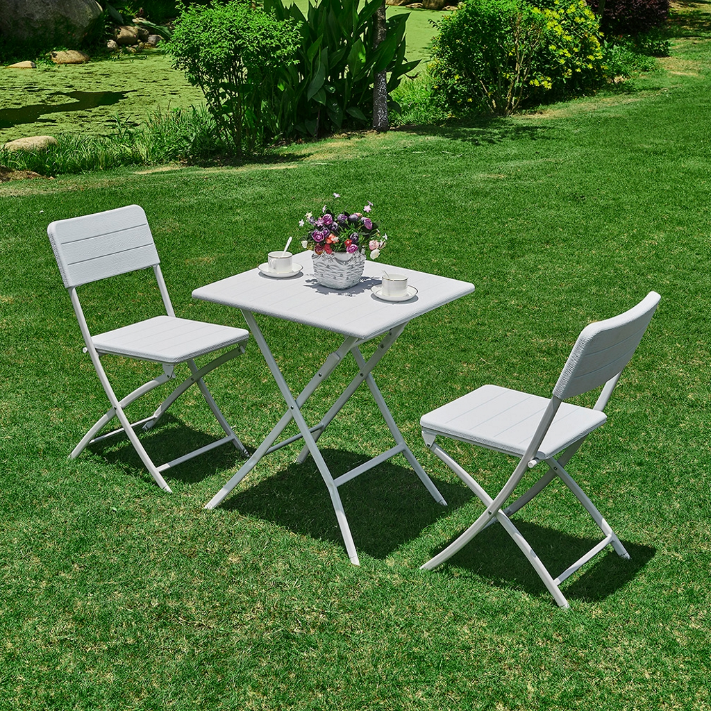 Set da giardino tavolo con due sedie bianco Zante