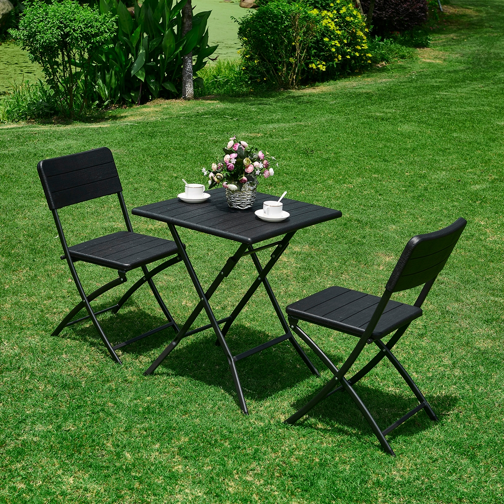 Set da giardino tavolo con due sedie nero Zante