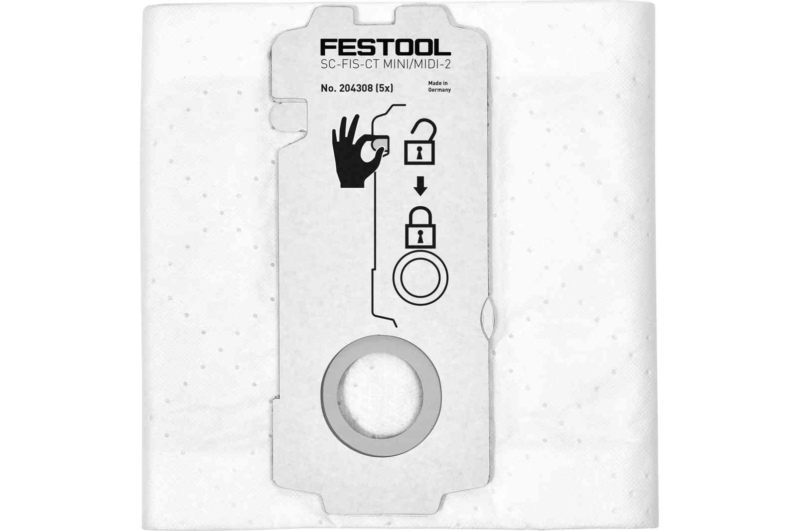 Sacchetto filtro festool selfclean fis-ct mini/midi2 (5pezzi
