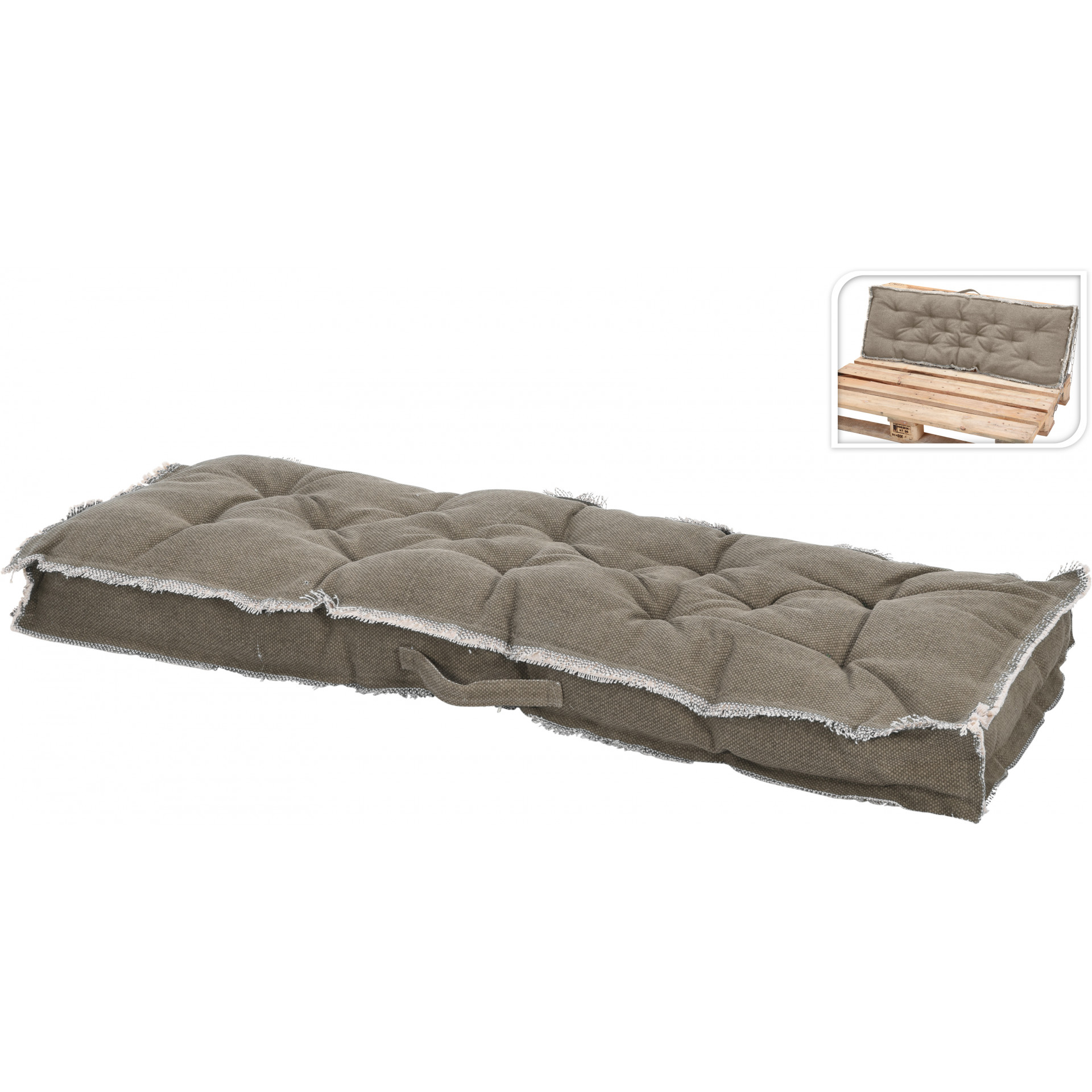 Cuscino per schienale divano pallet 40 x 120 cm grigio chiaro