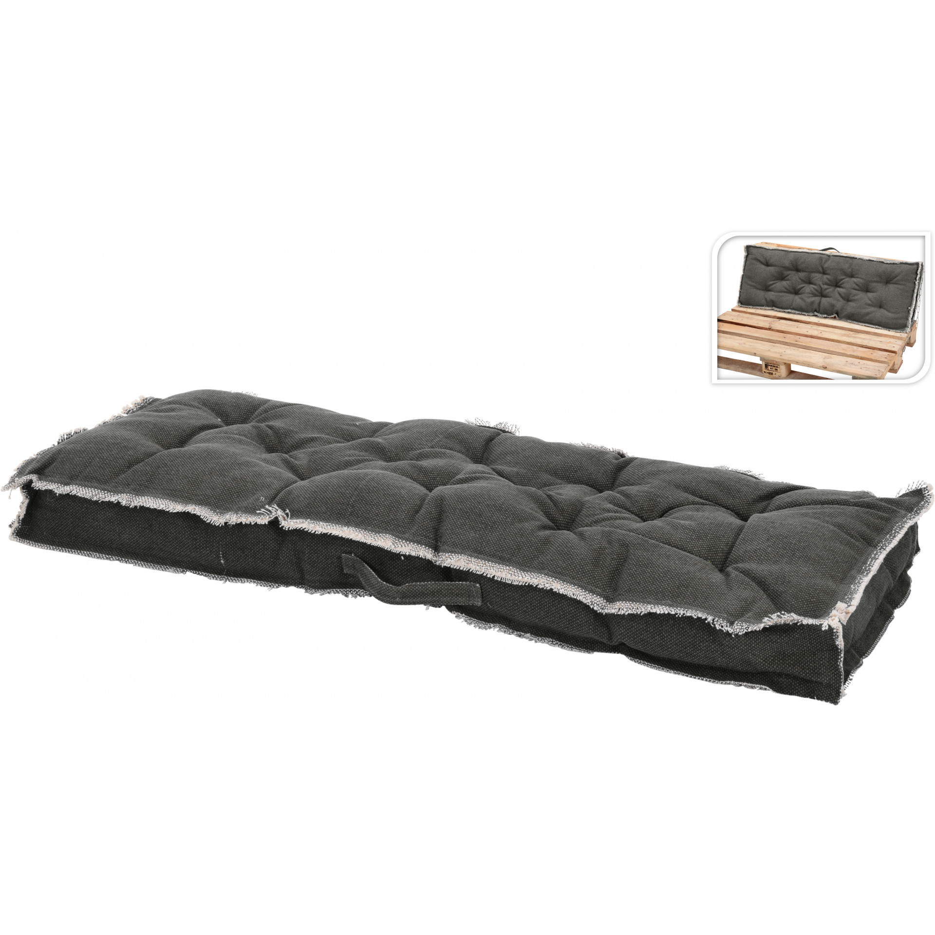 Cuscino per schienale divano pallet 40 x 120 cm grigio scuro