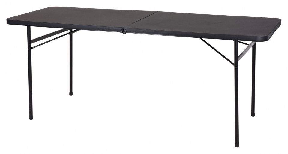 Tavolo da campeggio pieghevole nero 182x68x73 cm