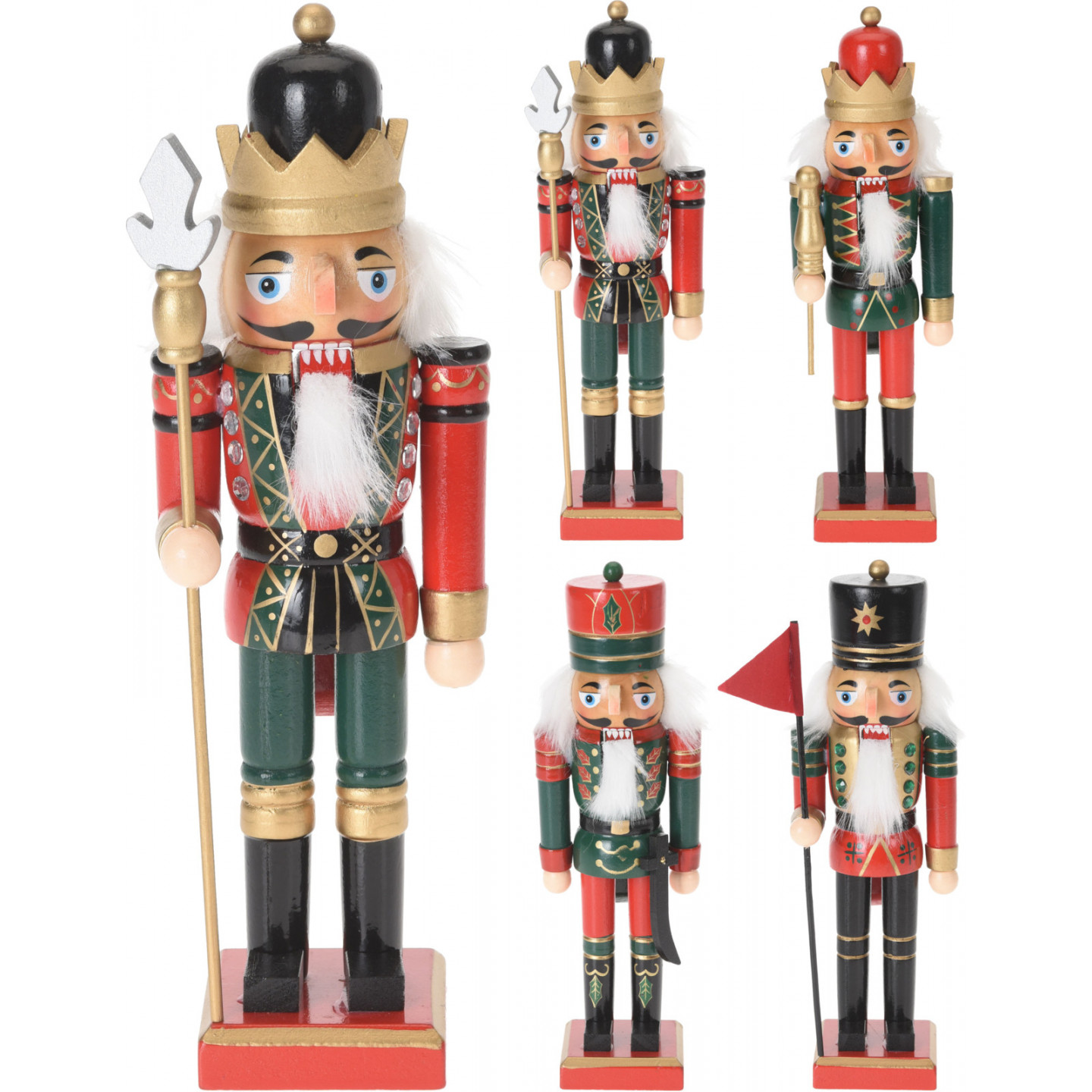 Schiaccianoci soldato natalizio 25 cm colori assortiti per decorazioni Natale