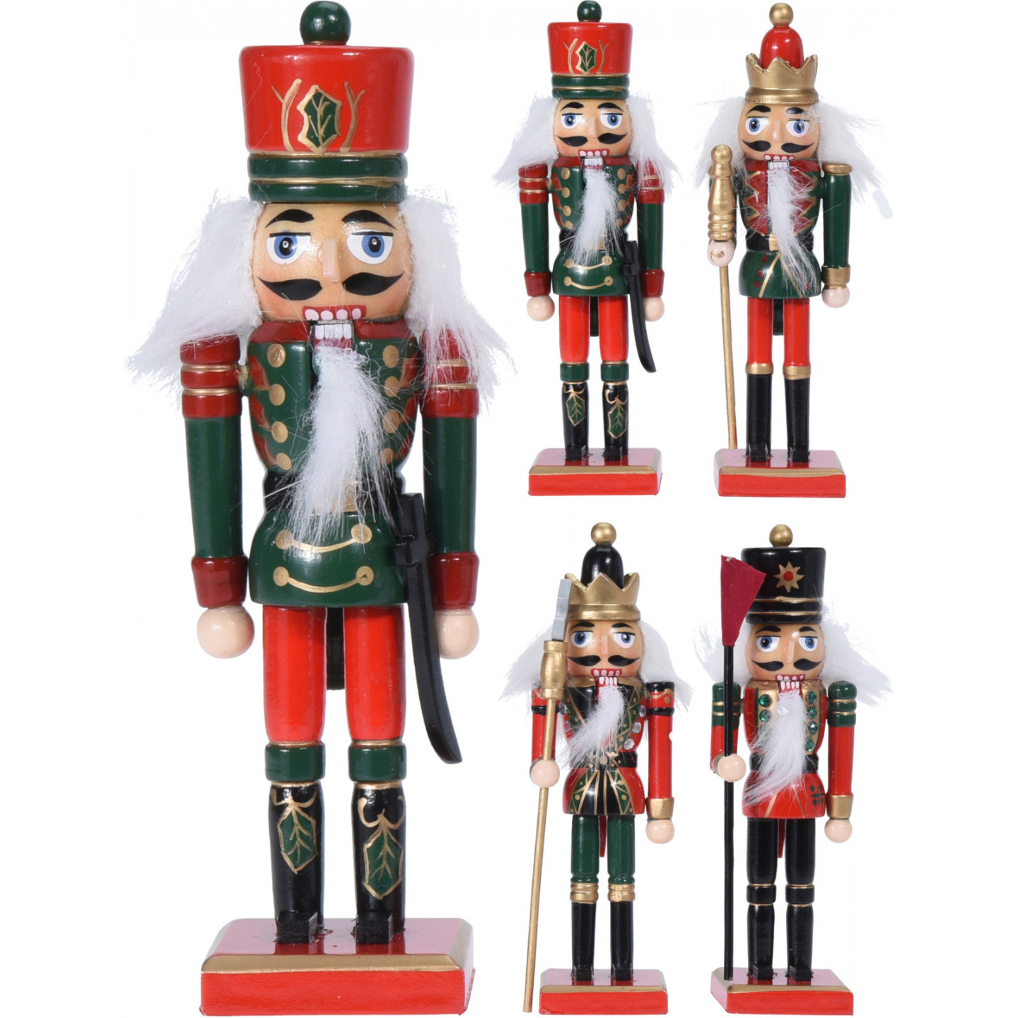 Schiaccianoci soldato natalizio 15 cm colori assortiti per decorazioni Natale