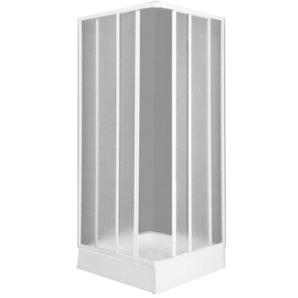 Box doccia scorrevole Garofalo 80x80 cm riducibile struttura in alluminio bianca