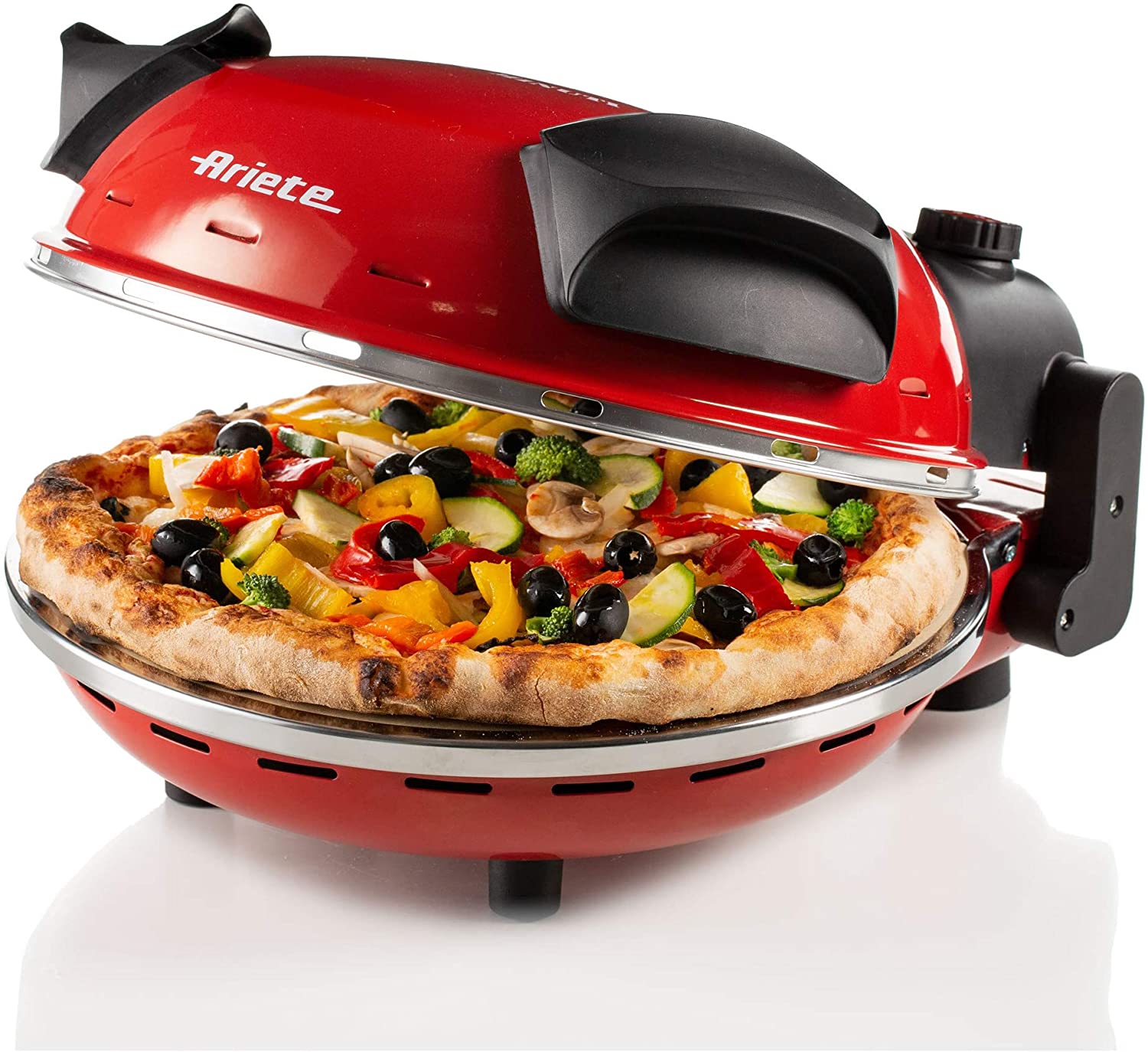 Forno per pizza elettrico Ariete 909 1200W 400 gradi fornetto rosso con timer