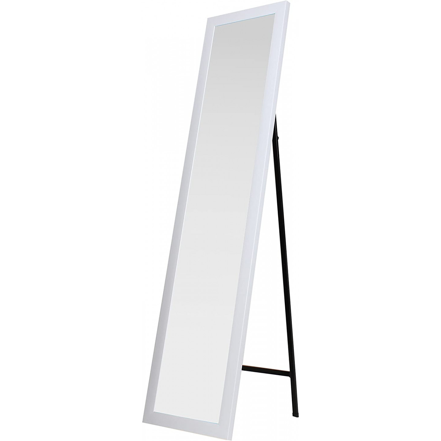 Specchio da terra o parete con cornice in legno bianca 36x126 cm