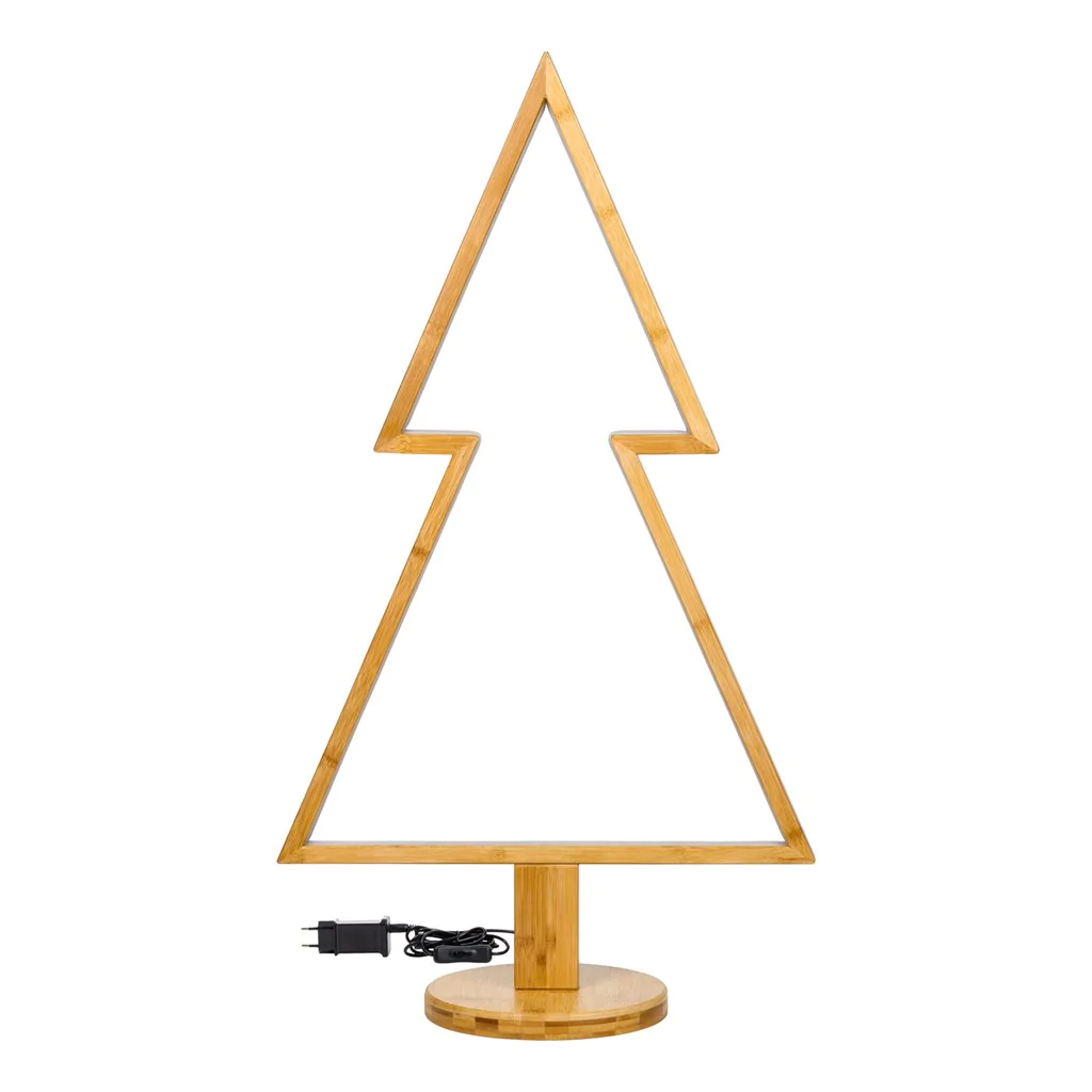 Albero di Natale stilizzato in legno con led bianco caldo 90 cm Lotti 58682