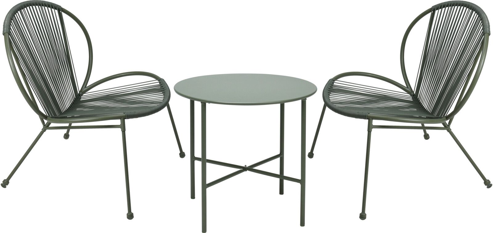 Set da giardino metallo 2 sedie e un tavolino verde
