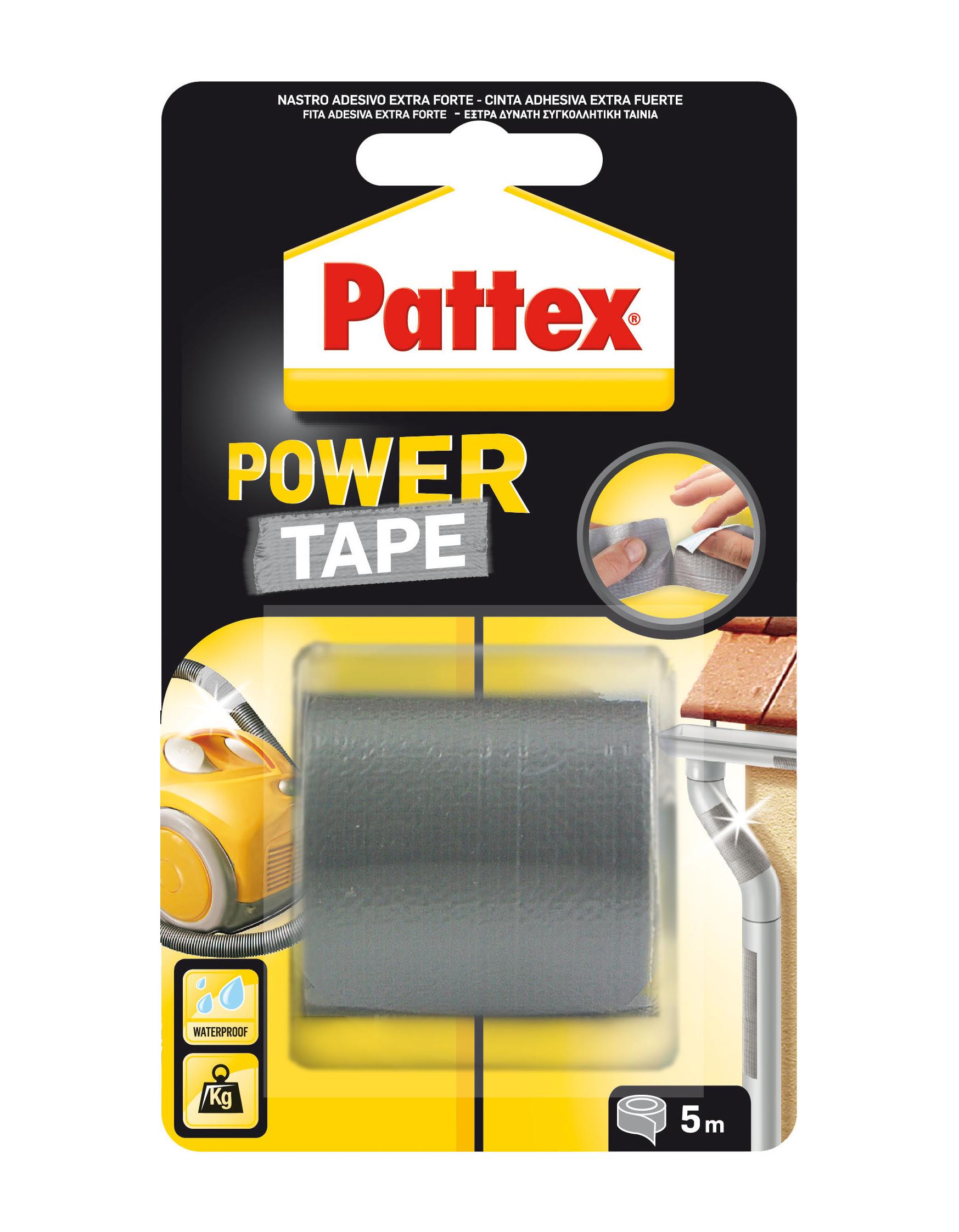 Pattex power tape grigio 5m