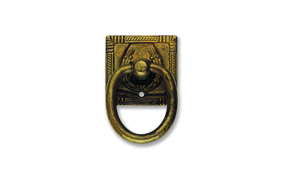 Maniglia pendente anello 34x55 mm ottone antico