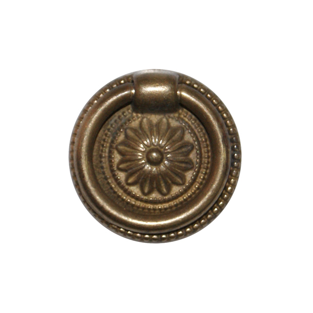 Maniglia pendente anello d. 37 mm ottone antico