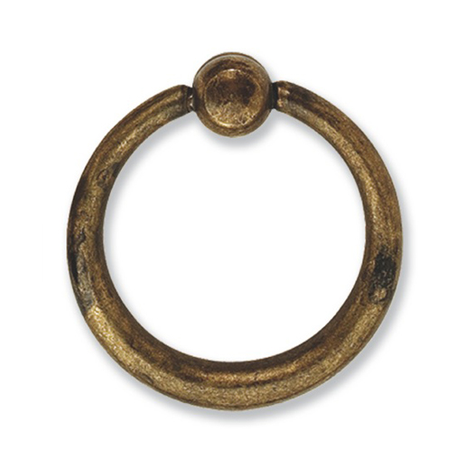 Maniglia pendente anello 33x36 mm ottone antico